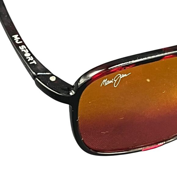 Maui Jim Sport Keokea Polarized with Red/Hawaii Lava Lenses MJ0447S-003 - Picture 4 of 11
